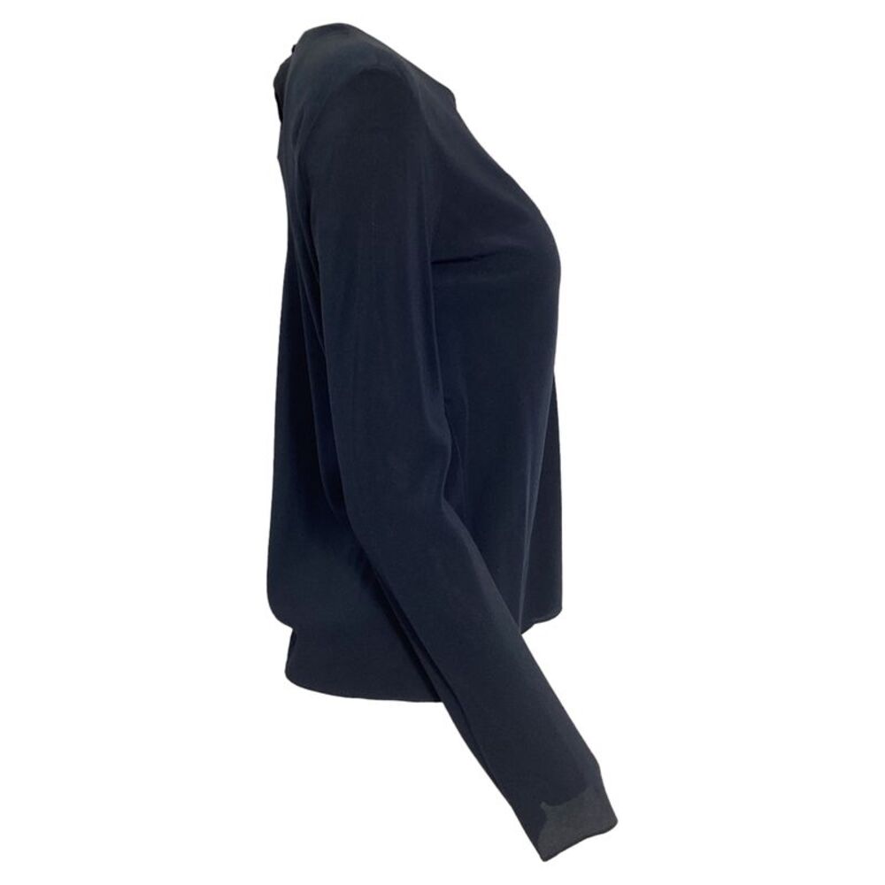 The Row Long Sleeve Blouse in Navy Blue Silk - Picture 3 of 6